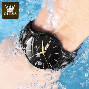 OLEVS Jam Jangan Pria Anti Air Orii Terbaru 2022 jam cowok Dewasa Tampilan Kalender Otomatis Merek Swiss Import Arloji Alexandre Christie Pria Quartz Men Watch