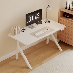 Loctek | Intelligent Electric Lift Desk Computer Table Solid Wood Creamy Style