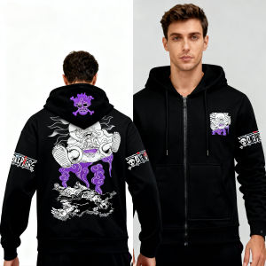 Bandai | Mens Fashion Zipper Hoodie Autumn Winter Essential Long Sleeve Loose Fit Casual Outerwear for Men Street Style