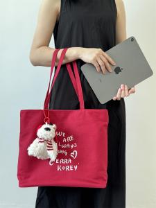 Large Capacity Commuter Tote Bag Lazy Style Canvas Shoulder Bag for Women Company Single Japanese Style Soft Fabric Handbag