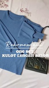 SETELAN KULOT + SWEATER BALON / setelan rajut / setelan rajut premium/ setelan adhiva viral / pakaian wanita trendy