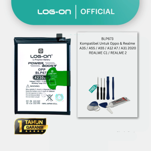 Baterai Log on BLP673 Untuk Oppo A3S / A5S / A55 / A12 / A31 2020 / A7 / Realme C1 / Realme 2 Batre