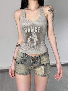 Áo Vest in Chữ Thời Trang Ôm Vừa Vặn Áo Vest Ngắn Mùa Thu 2025 Chất Liệu Polyester 100% Áo Vest Nữ