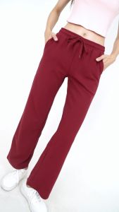 Forest Ladies Waffle Cotton Wide Leg Pants Elastic Waist Casual Pants | Seluar Perempuan Palazzo - 810524