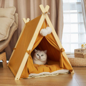 Lều Cho Mèo Lều Cho Chó Thú Cưng Nhà Gỗ Chuồng Chó Kiểu Bồng Nhà Mèo Nhà Chó Xuân Hè Bốn Mùa Thông Dụng