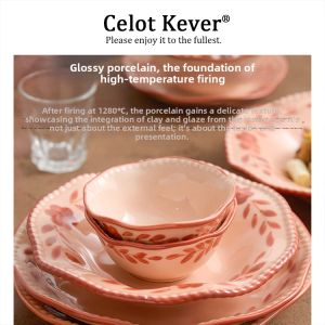 Red Attractive Ceramic Dinnerware Sets