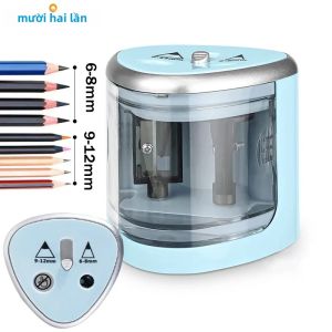 Tenwin Điện Gọt Bút Chì 2 Lỗ Công Tắc Tự Động Cho Văn Phòng Nhà Trường Văn Phòng Phẩm Nghệ Thuật Tiếp Liệu Bằng Gỗ Than Chì Bút Chì Màu Hồng Xanh Trắng