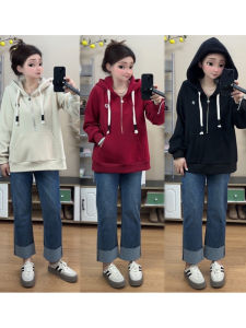 Chic Oversized Hoodie Casual Versatile Long Sleeve Fashionable Drawstring Zipper Womens Sweatshirt Autumn New Arrival