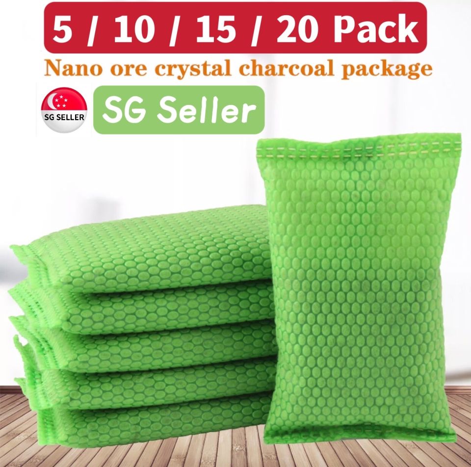 [SG SELLER](10/20pcs) Nano-mineral crystal charcoal bag for cars except formaldehyde household odor removal activated carbon particles non-woven bag high-quality bamboo charcoal particle material