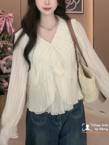 SHUAIYUE | Áo Sơ Mi Chiffon Dáng Xòe Cổ Nữ