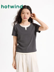 Korean Style Short Sleeve T-Shirt Womens Inner Wear Summer New Arrival Slim Fit Cotton Blend Comfortable Double Layer Neckline