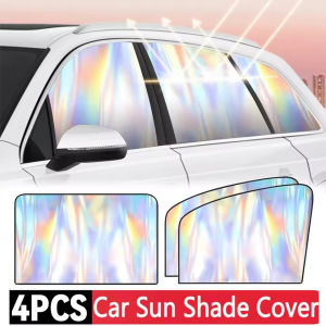4PCS Summer Car Side Window Sun Shades Magnetic Sunshade Sunblock Foldable Laser Anti-UV Auto Privacy Curtains Cars Accessories