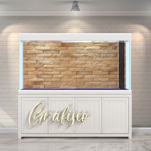 Stiker Background Aquarium Motif Dinding Bata Bricks Wall