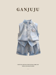 BOGUXIONG | Panda Pattern Chinese Style Boys Clothing Set 2 Pieces