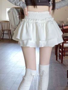High Waist Solid Color Puffy Short Skirt Womens Pure Color Cake Skirt Street Style A-Line Mini Skirt Spring Summer 2025