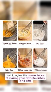 DS* Stainless Steel Manual Whisk & Kitchenware Egg Blender