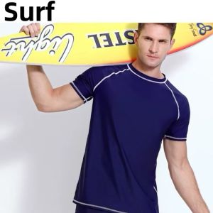 Áo Bơi Nam Cỡ Lớn Amber Quick Dry Surf Short Sleeve Đơn Giản Thời Trang Đồ Bơi Chuyên Nghiệp Đồ Lót Thể Thao Đồ Bơi