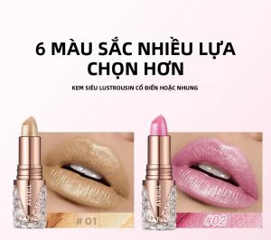 Son Môi Không Thấm Nước Lâu Trôi Sáng Bóng Lấp Lánh Ngọc Trai Dưỡng Ẩm Không Dính Cốc Son Bóng Rực Rỡ Để Trang Điểm
