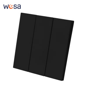 Skin Sensation Flame Retardant Button Light Switch AC Spray Plastic Panel 3 Gang 1 Way Classic On/Off EU Standard Wall Embedded
