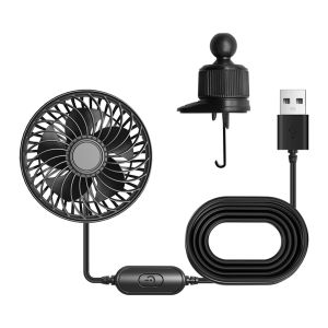 USB Powered Cooling Air Fan Vent Clip Vehicle Fan 3 Speeds Quiet Brushless Motor 360 Rotatable