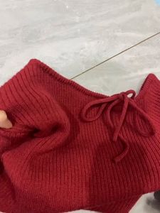 ⚡Port⚡ blouses women new style 2025 Chic Niche Retro Sweater Women Off Shoulder Knitwear Lace-up Slim Fitting Long Sleeved Knitwear