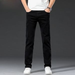 HENGYUANXIANG | High Elasticity Black Jeans Mens Fashionable Slim Fit Long Trousers Spring Autumn Seasonal Youthwear Urban Style Wear Resistant
