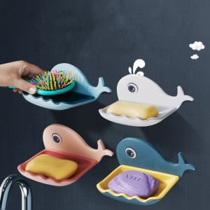[ Mẫu Mới ] Khay đựng xà phòng dán tường hình cá voi dễ thương