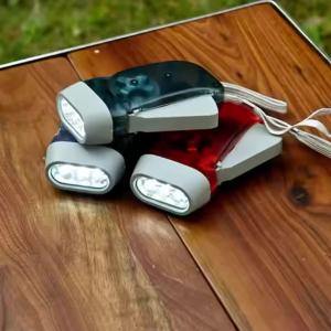 Outdoor Hand-powered Automatic Power Generation Emergency Hand-crank Flashlight - Manual Super-bright Convenient Mini Flashlight