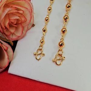 เครื่องมือทองลายห่วงสลับเม็ดพริก 5.5 นิ้ว ความยาว ชุบทอง ของใส ความงามสวย การใช้งานทองปลอม แทนของจริง