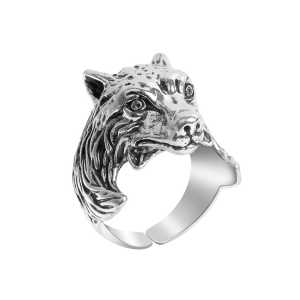 Cincin Elegan Desain Kepala Rubah Silver / Silver Fox Head (Adjustable)
