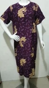 Daster kencana ungu BOBOK LD 115 CM / PB 110 CM BATIK LEBEL COKLAT KUC BISA COD