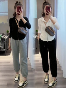 ลำลอง ชุดกีฬาสําหรับผู้หญิง ฤดูใบไม้ร่วง ฤดูหนาว สไตล์ใหม่ เสื้อฮู้ด กางเกงวอร์ม ระบบเกลือ Light Maturity ชุดสองชิ้นขนาดเล็ก