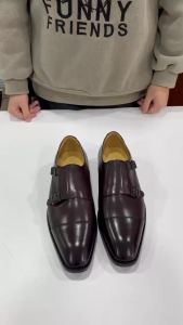 Monk Strap Party Shoes for Men Formal Leather Wedding New Designer Mens Dress Shoes