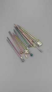 Stainless Steel Cocktail Picks Reusable Cleanable Cocktail Toothpicks Metal Skewers Cocktail Sticks for Drinks 4.3 Inch