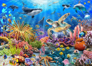500/1000/1200PCS Jigsaw Puzzle Marine Organism paper Puzzle Focus Enhancement Therapy Office Decor Meaningful Retirement Gift