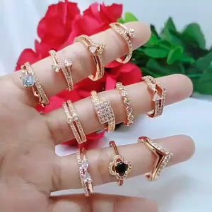 Cincin Perhiasan Aksesoris Titanium Tembaga Xuping Dewasa Perhiasan Lapis Emas 18 24 Karat C84