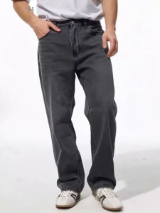 【Loose Straight Pants】New Mens Washed Loose Straight Denim Pants