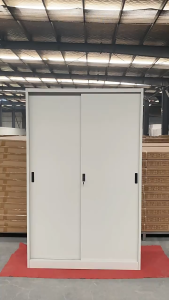 Jersey JS-G08 BEIGE Sliding Metal Door Cabinet 5 Shelves