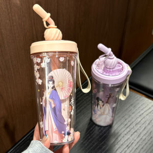 Cốc Nhựa Có Thìa Cốc Đựng Nước Trái Cây Có Thể Hút Dễ Thương Cho Người Lớn Cốc Đựng Đồ Uống Lạnh Di Động Cốc Đựng Trà Sữa Bột