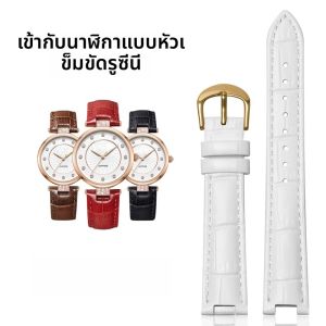 GANG JUE | สายนาฬิกาหนังแท้สำหรับผู้หญิง Hong Kong Knight Rossini 616764 5758 5762 กันน้ำ หัวเข็มขัดแบบยูนิบีน ขนาดกลาง กลวง