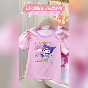 Share:  0 💖Ready Stock💖Kids Girls Kuromi/Melody Open Shoulders Cotton Tee (H167/H122/H118) 美乐蒂/库洛米开肩T恤