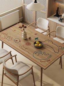 Waterproof Oil-resistant Wash-free Tablecloth Cartoon Rectangular Tea Table Pad Heat-resistant High Temperature Insulation Pad