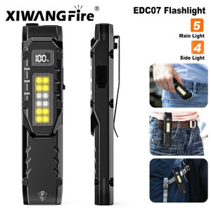 1500LM EDC Tactical LED Flashlight - Pocket USB-C RechargeableIPX5 Waterproof Side Light & Clip for Daily Carry/Travel/Outdoor