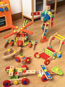 Kids Tool Set Wooden Pretend Play Toy Set with Box STEM Educational DIY for Kids Ages 3-5