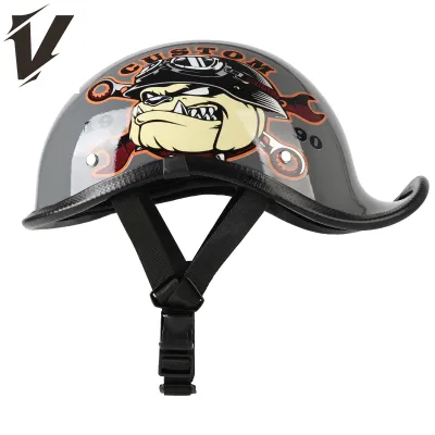 VGV | Retro Street Motorcycle Helmet Safety Gear for Urban Riding Vintage Half-Helmet Unisex All-Season Use Electric Vehicle Helmet
