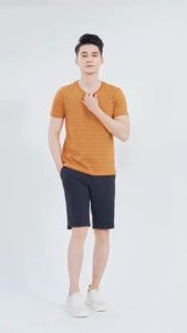 Áo thun nam ARISTINO ngắn tay vải cotton mềm mát ATS010S1 ATS017S1