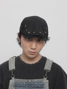 Retro Rivet Boy Scout Hat Korean Style Sunshade Thin Beret Cap Versatile Duckbill Hat Worldwide Fashion Accessory
