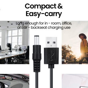 USB to DC Boost Cable 5.5x2.1mm Jack Power Cord 5V Power Adapter Wire for WiFi Router Modem Camera Speaker Cooling Fan