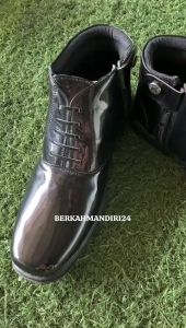 Sepatu PDH TNI Polri Security Dinas Tali Tempel Resleting Kancing Kulit Sintetis