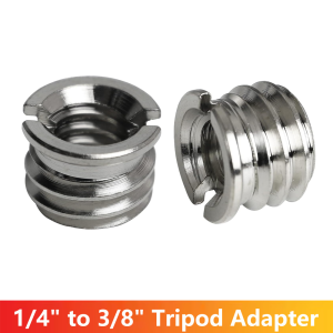 1/4"-20 Female to 3/8"-16 Male Tripod Thread Adapter Stainless Steel Standard Screw Converter for DSLR Camera Monopod Stand